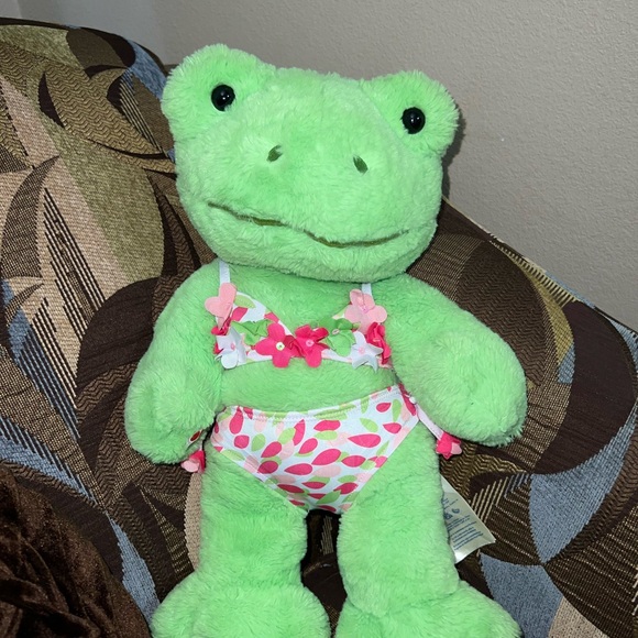 Build-A-Bear Spring Green Frog 17" with clothes - Picture 6 of 8